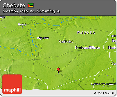 Physical Panoramic Map of Chebete