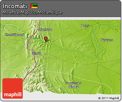 Physical Panoramic Map of Incomáti