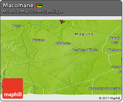 Physical Panoramic Map of Macomane