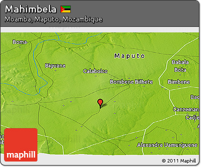 Physical Panoramic Map of Mahimbela