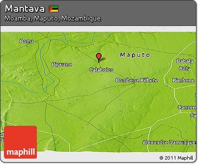 Physical Panoramic Map of Mantava