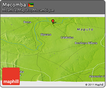 Physical Panoramic Map of Mecomba