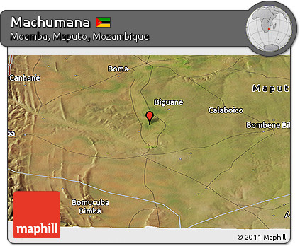 Satellite Panoramic Map of Machumana