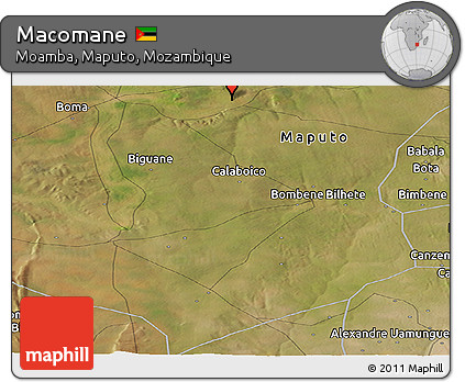 Satellite Panoramic Map of Macomane