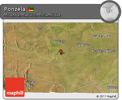 Satellite Panoramic Map of Ponzela