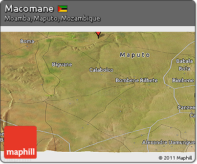 Satellite Panoramic Map of Macomane