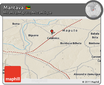 Shaded Relief Panoramic Map of Mantava
