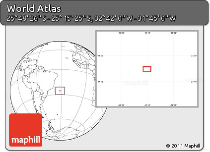 Blank Location Map of the Area around 25° 31' 56" S, 32° 13' 30" W