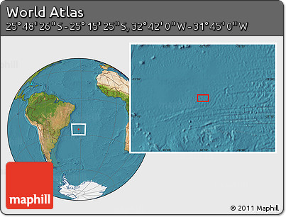 Satellite Location Map of the Area around 25° 31' 56" S, 32° 13' 30" W