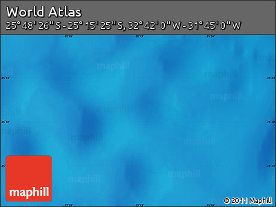 Physical Map of the Area around 25° 31' 56" S, 32° 13' 30" W