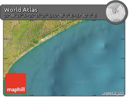 Satellite Map of the Area around 25° 31' 56" S, 33° 13' 30" E