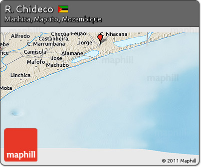 Shaded Relief Panoramic Map of R. Chideco