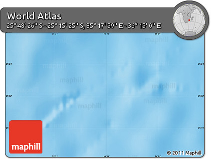 Physical Map of the Area around 25° 31' 56" S, 35° 46' 29" E