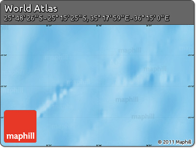 Physical Map of the Area around 25° 31' 56" S, 35° 46' 29" E