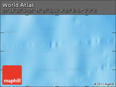Shaded Relief Map of the Area around 25° 31' 56" S, 36° 37' 30" E
