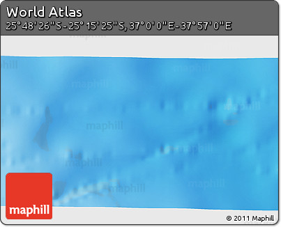 Shaded Relief 3D Map of the Area around 25° 31' 56" S, 37° 28' 30" E
