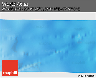 Shaded Relief 3D Map of the Area around 25° 31' 56" S, 37° 28' 30" E