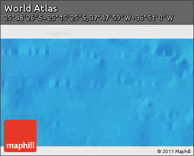 Physical 3D Map of the Area around 25° 31' 56" S, 37° 19' 30" W