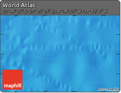 Shaded Relief Map of the Area around 25° 31' 56" S, 38° 10' 29" W