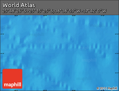 Shaded Relief Map of the Area around 25° 31' 56" S, 38° 10' 29" W