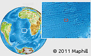 Physical Location Map of the area around 25° 31' 56" S, 3° 19' 30" W