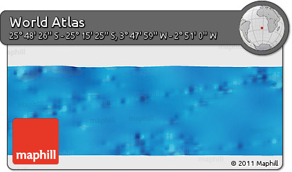 Physical Panoramic Map of the Area around 25° 31' 56" S, 3° 19' 30" W