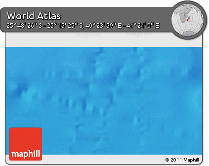 Shaded Relief 3D Map of the Area around 25° 31' 56" S, 40° 52' 30" E