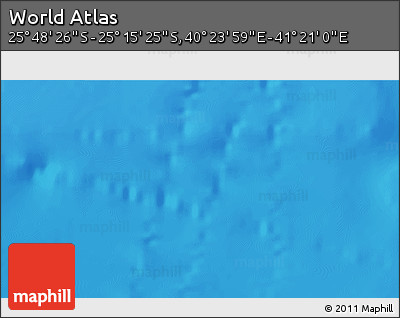 Shaded Relief 3D Map of the Area around 25° 31' 56" S, 40° 52' 30" E