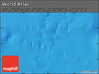 Physical Map of the Area around 25° 31' 56" S, 40° 52' 30" E