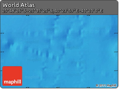 Physical Map of the Area around 25° 31' 56" S, 40° 52' 30" E