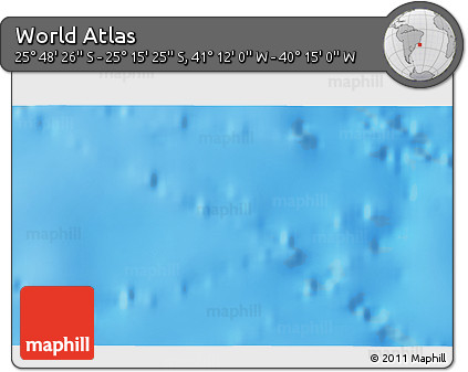 Physical 3D Map of the Area around 25° 31' 56" S, 40° 43' 30" W