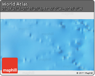 Physical 3D Map of the Area around 25° 31' 56" S, 40° 43' 30" W
