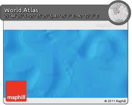 Shaded Relief 3D Map of the Area around 25° 31' 56" S, 41° 43' 30" E