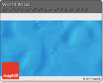 Shaded Relief 3D Map of the Area around 25° 31' 56" S, 41° 43' 30" E