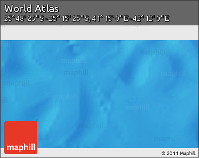 Shaded Relief 3D Map of the Area around 25° 31' 56" S, 41° 43' 30" E