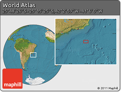 Satellite Location Map of the Area around 25° 31' 56" S, 41° 34' 30" W