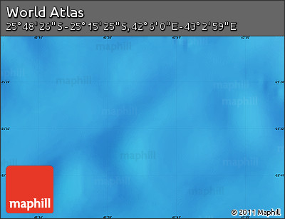 Physical Map of the Area around 25° 31' 56" S, 42° 34' 30" E