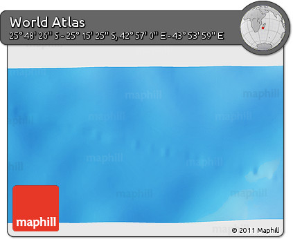 Shaded Relief 3D Map of the Area around 25° 31' 56" S, 43° 25' 29" E