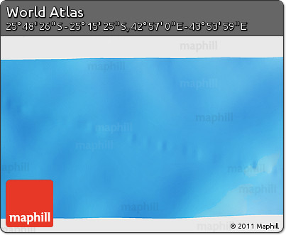 Shaded Relief 3D Map of the Area around 25° 31' 56" S, 43° 25' 29" E