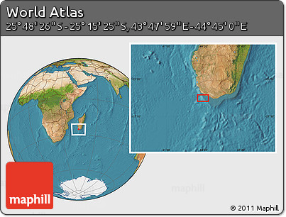 Satellite Location Map of the Area around 25° 31' 56" S, 44° 16' 29" E