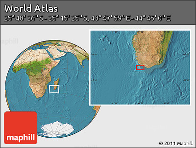 Satellite Location Map of the Area around 25° 31' 56" S, 44° 16' 29" E
