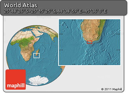 Satellite Location Map of the Area around 25° 31' 56" S, 45° 7' 30" E