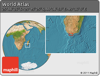 Satellite Location Map of the Area around 25° 31' 56" S, 45° 7' 30" E
