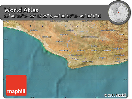 Satellite Map of the Area around 25° 31' 56" S, 45° 7' 30" E