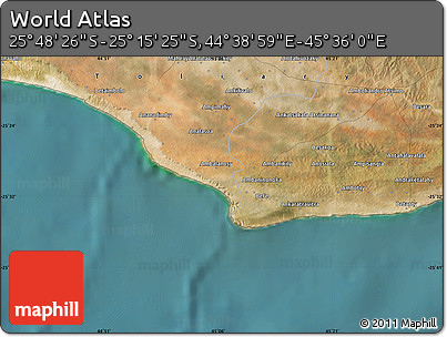 Satellite Map of the Area around 25° 31' 56" S, 45° 7' 30" E