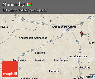 Shaded Relief Map of Manendry