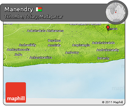 Physical Panoramic Map of Manendry