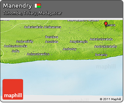 Physical Panoramic Map of Manendry