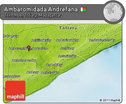 Physical 3D Map of Ambaromidada Andrefana