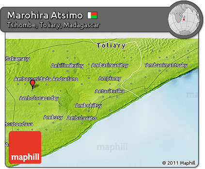 Physical 3D Map of Marohira Atsimo